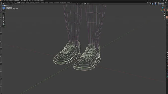 Cartoon Pixar Fitness Man feet mesh preview
